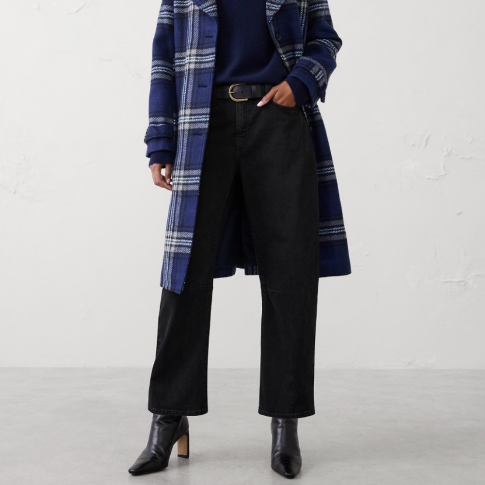 ✨ Banana Republic Barrel Jeans Black wide tall relaxed 29/8 midrise